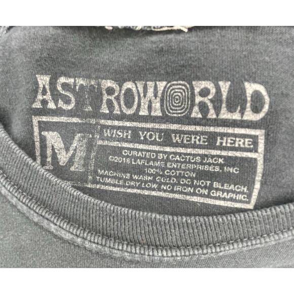 Travis Scott Astroworld “Enjoy The Ride” Long Sleeve Graphic Tee Black Sz Medium - Picture 2 of 6